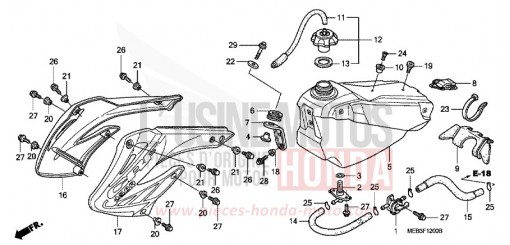 RESERVOIR A CARBURANT (CRF450R2,3,4) CRF450R2 de 2002